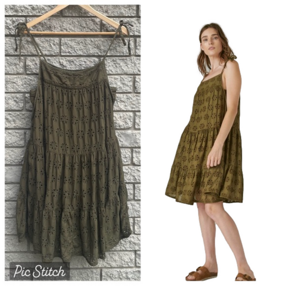 Lucky Brand Dresses & Skirts - Lucky Brand Women's Eyelet Tiered Cami Dress Modal and Cotton Size Small